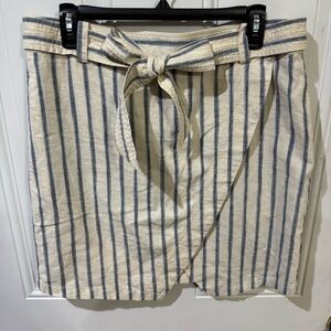 Madewell Blue and White Wrap Mini Skirt